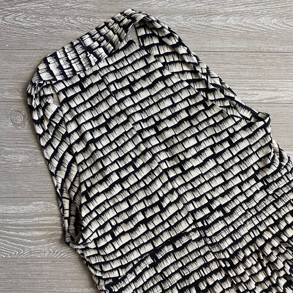 💙 Calvin Klein Black Pattern Sleeveless Jersey Dress 12 - Picture 7 of 8